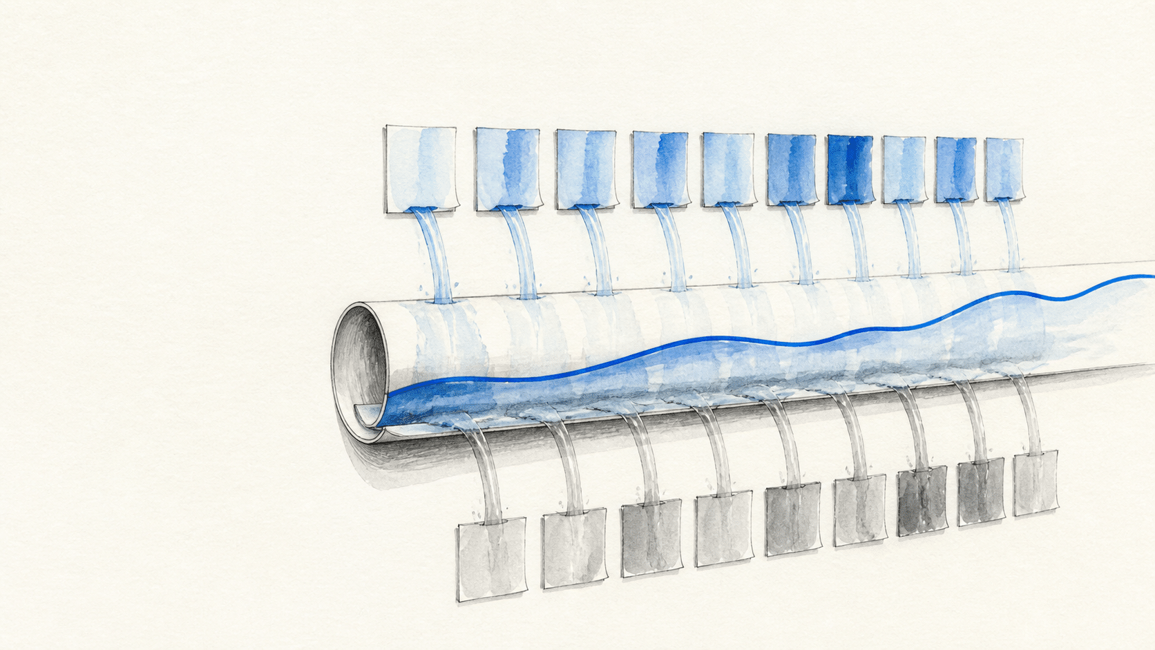 Liquiditätssteuerung – rollierende Planung — KI-generierte Illustration.
