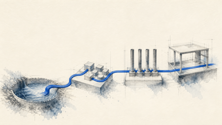 Restrukturierung: der Fahrplan für Entscheider im industriellen Mittelstand — KI-generierte Illustration.